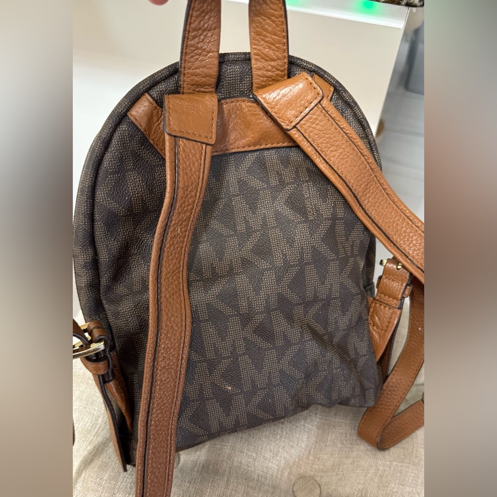 Michael Kors Brown Monogram Backpack with Gold Hardware - Picture 4 of 10